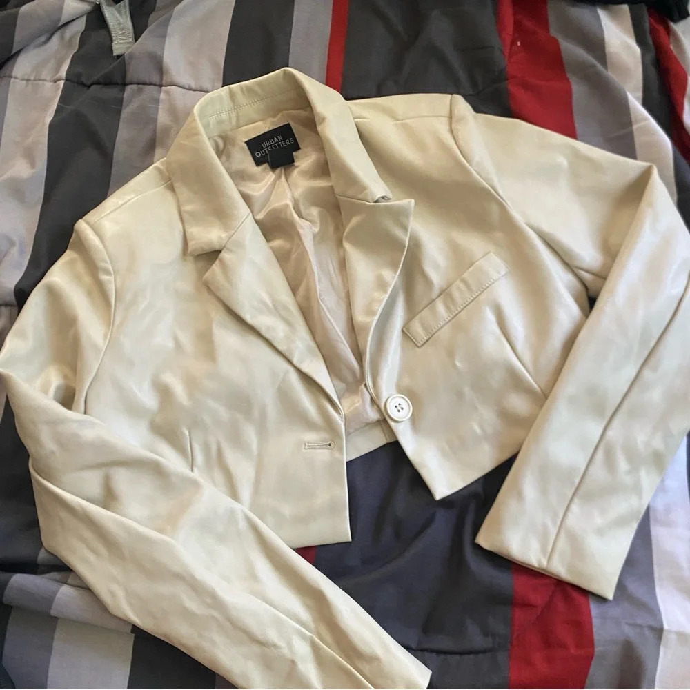 Urban Outfitters Cropped Leather Blazer